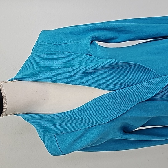 Lilly Pulitzer  Open Cardigan Sweater Turquoise Size L Cashmere blend - Picture 6 of 8